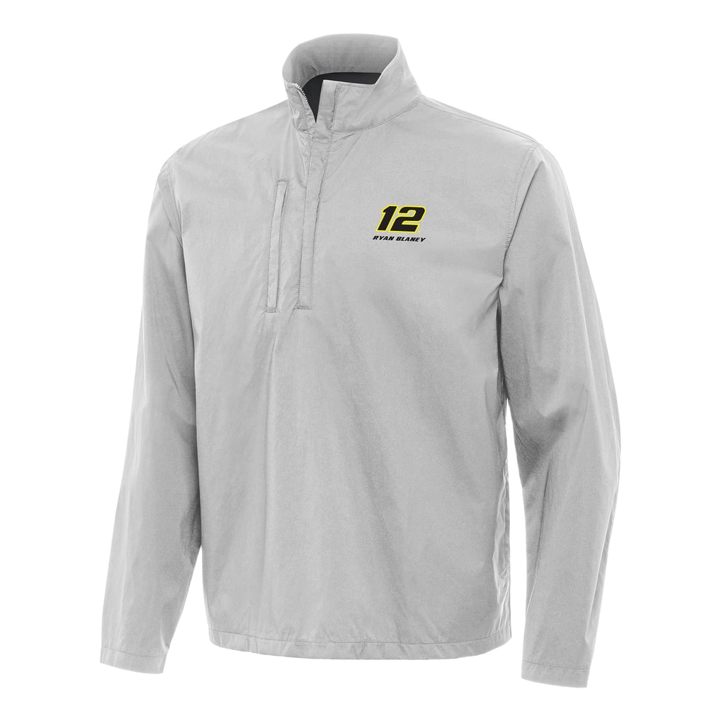  Ryan Blaney Antigua Brisk Quarter-Zip Pullover Jacket - Heather Gray